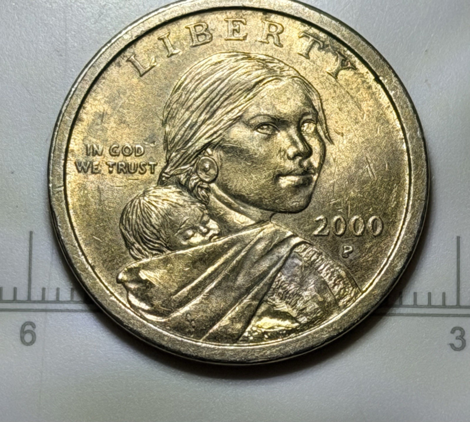 2000-P Sacagawea ERROR coin Double Die Mint Mark Smooth Rim