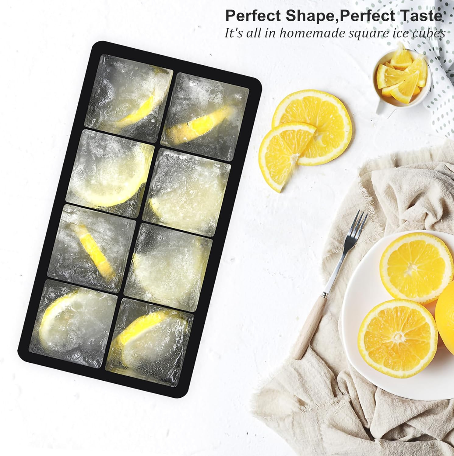 Bangp Large Ice Cube Tray for Whiskey,2 Pack Stackable Big Ice Cube Molds Make 1