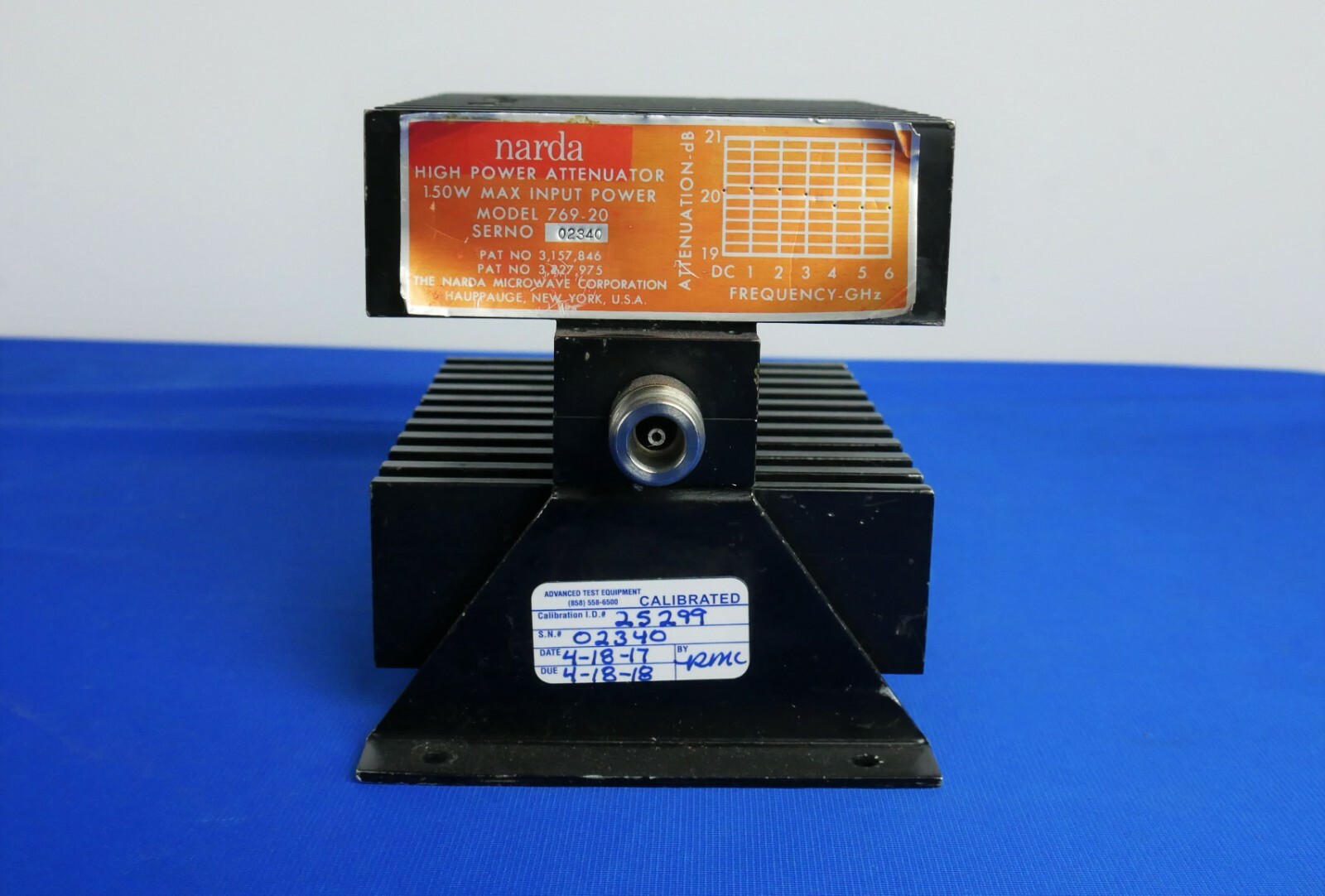 Narda 769-20 High Power Coaxial Attenuator | DC - 6 GHz