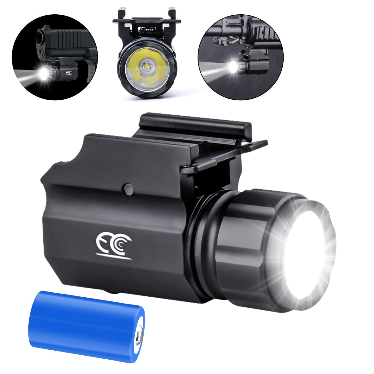 Tactical 20000 Lm Pistol Light w/ Strobe Light Hand Gun Flashlight for Glock