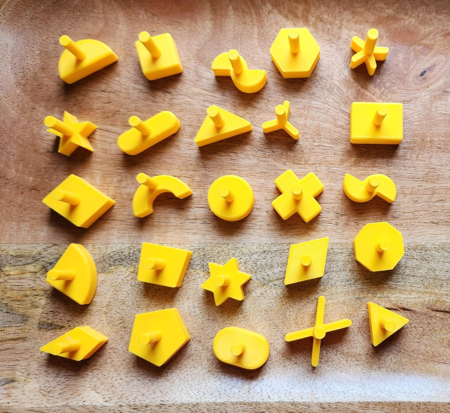 Perfection Game Replacement Pieces – Complete 25-Pack Yellow Shape Pegs Compatib