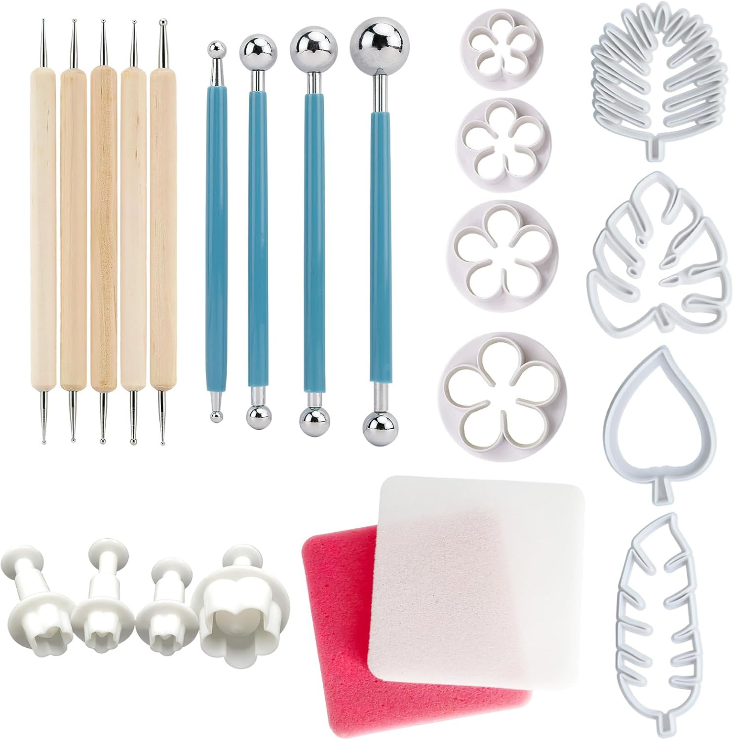 12 Pcs Spring Clay Cutters Set,3 Shapes Polymer Clay Cutters for Earrings,Polyme