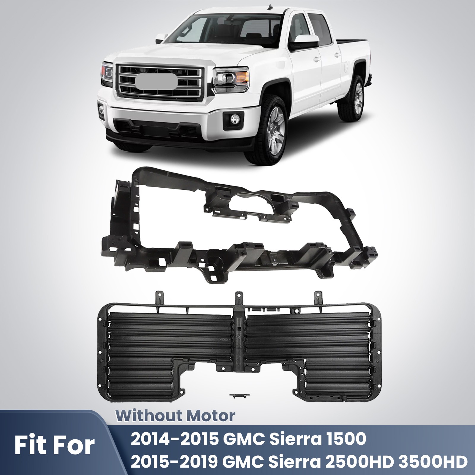 Radiator Support Bracket Shutter For 2014 2015 GMC Sierra 1500 15-19 2500 3500HD