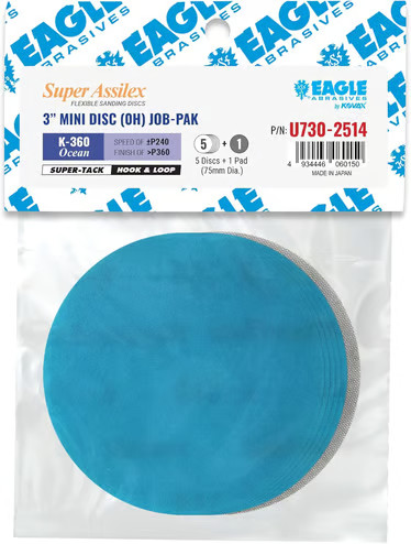 Eagle Abrasives 3” Assilex Discs - Ocean w/ Pad