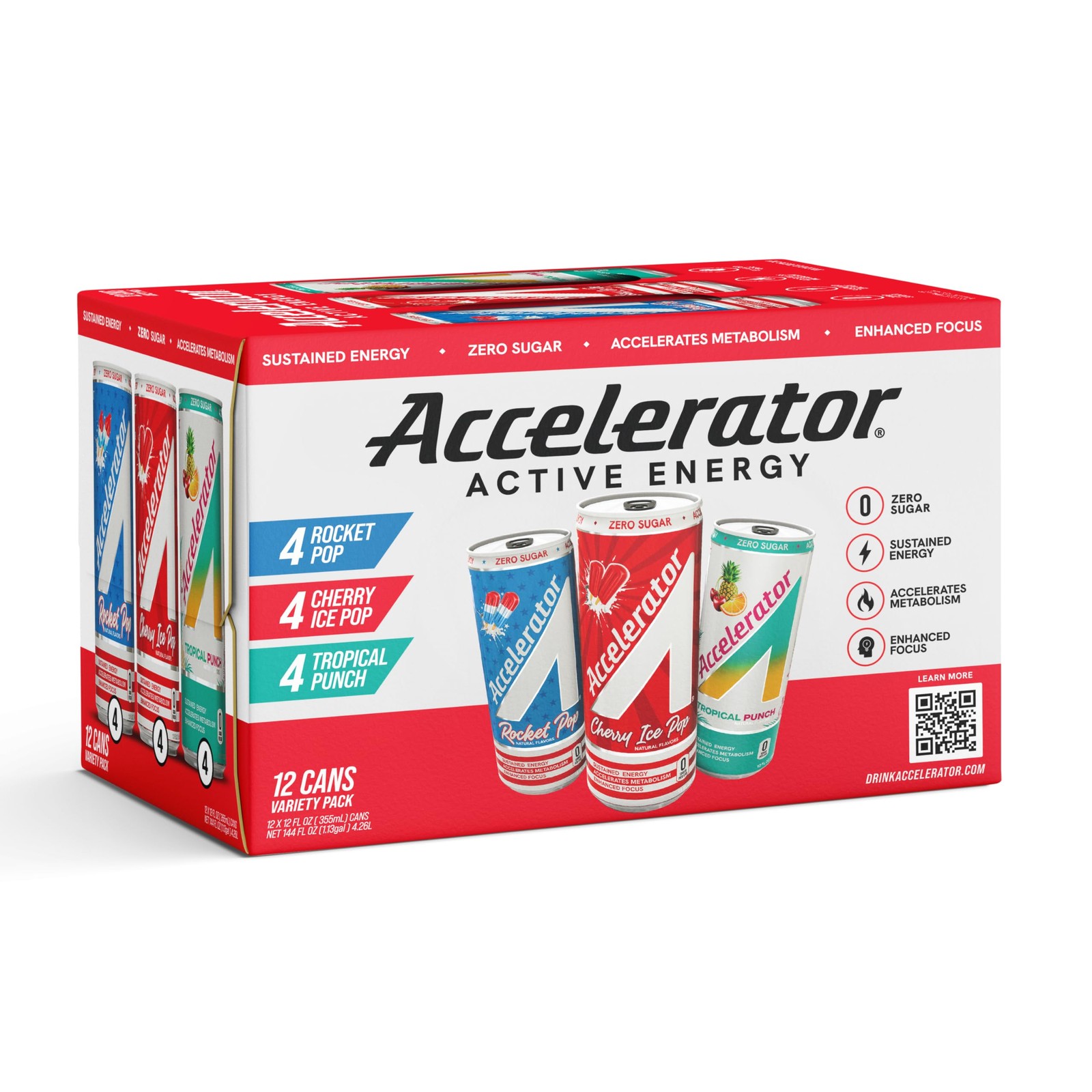 Accelerator Energy Drink, Variety Pack 12oz 12 fl oz (12 pack),