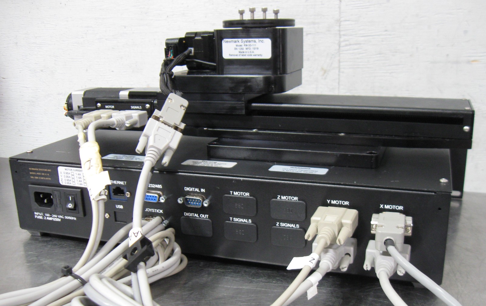 C203177 Newmark 2-Axis Motorized Linear Positioning Stage, NSC-G2-E-A Controller