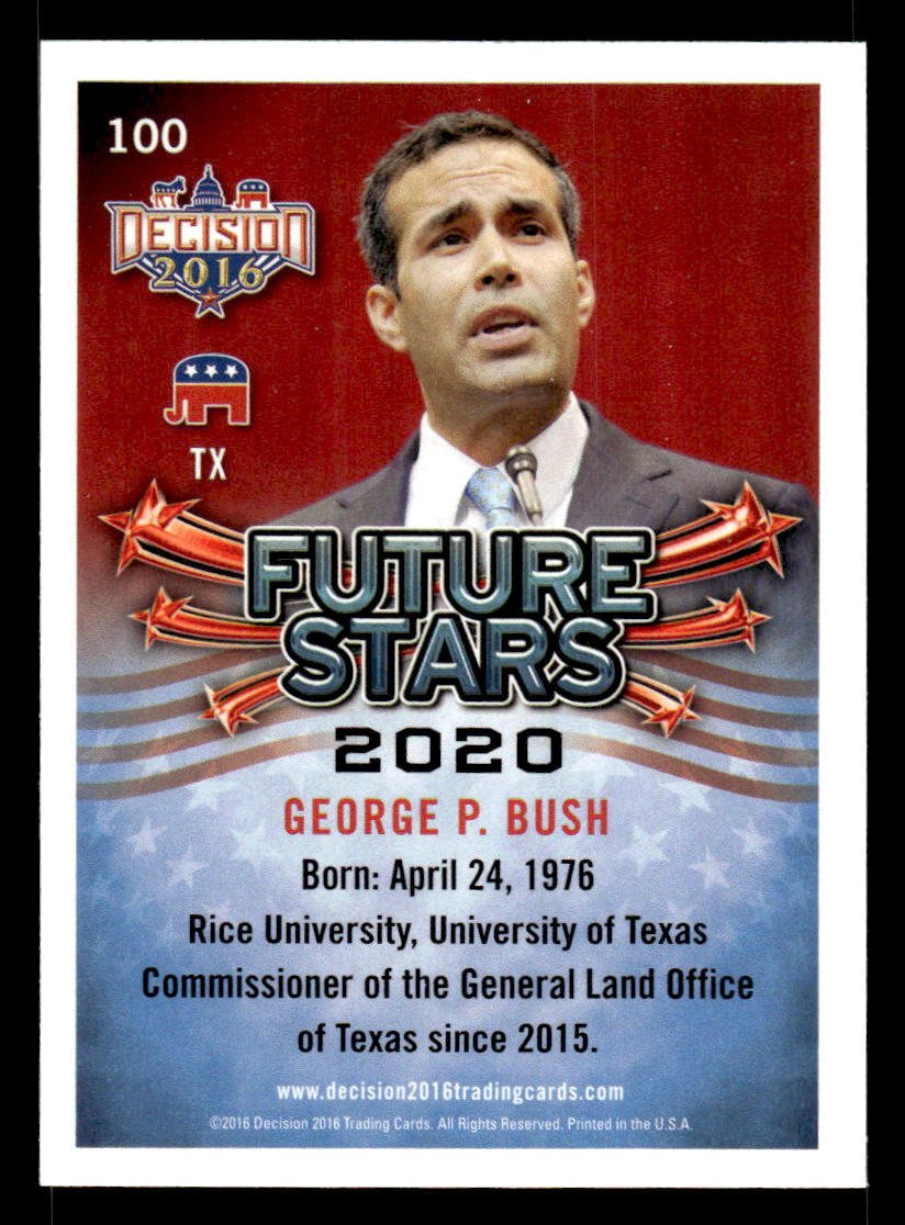 2016 Decision 2016 #100 George P. Bush Card