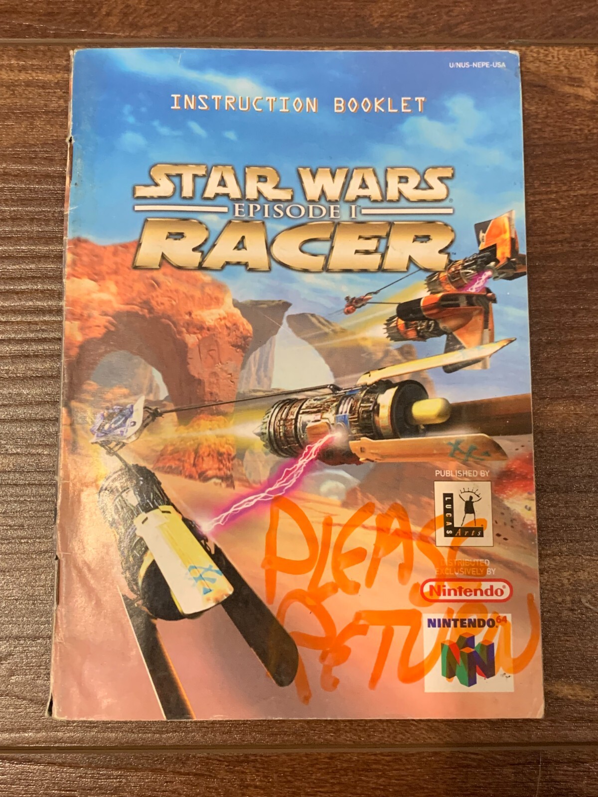Star Wars Episode 1 Racer N64 Nintendo 64 Instruction Manual Only
