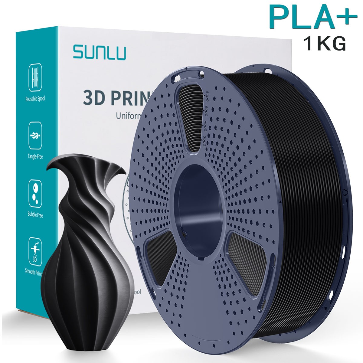 SUNLU PLA Plus 3D Printer Filament 1.75MM PLA+ 1KG/Roll For most FDM 3D Printers