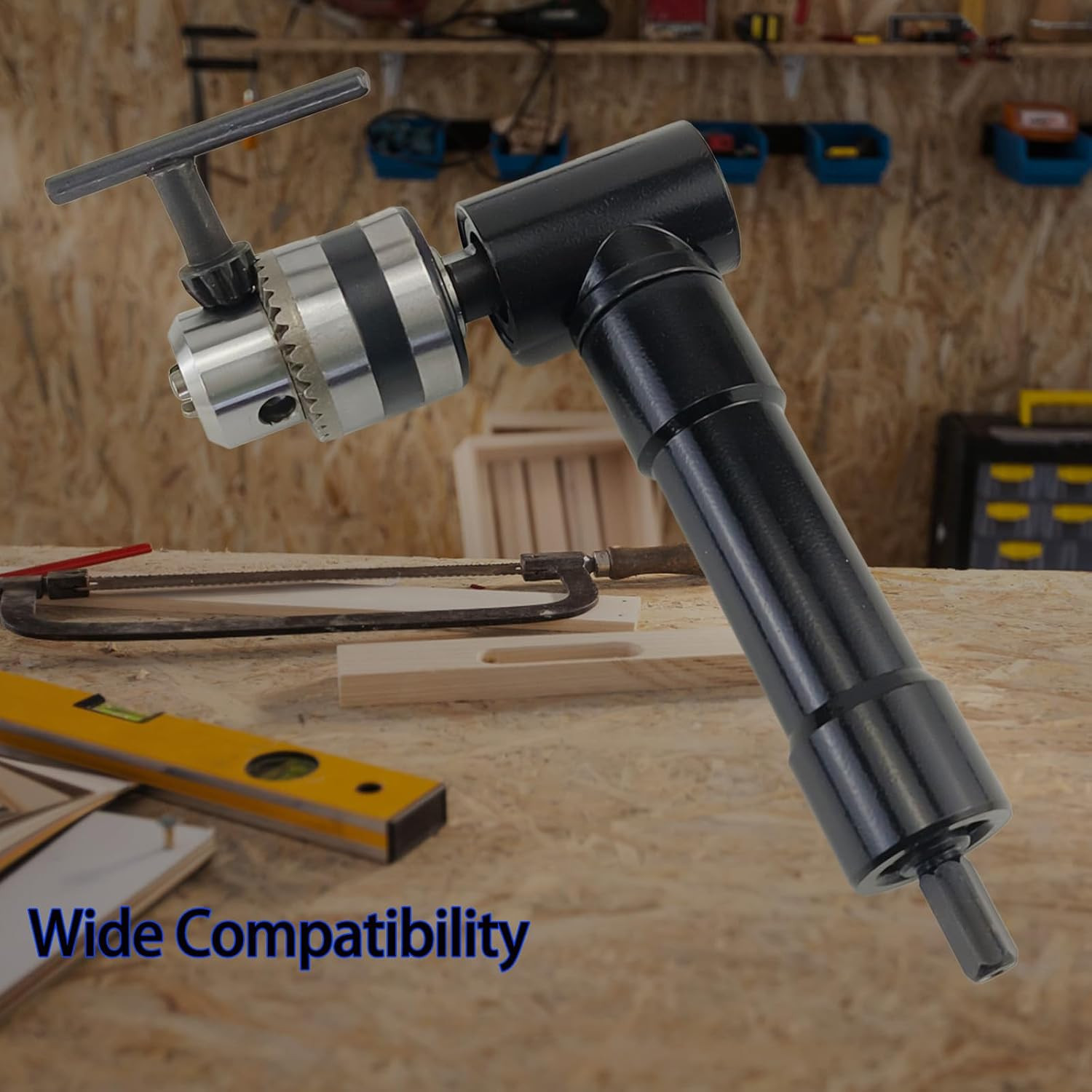 Right Angle Attachment 90 Degree Cordless Right Angle Drill Adapter with 3/8" Ke