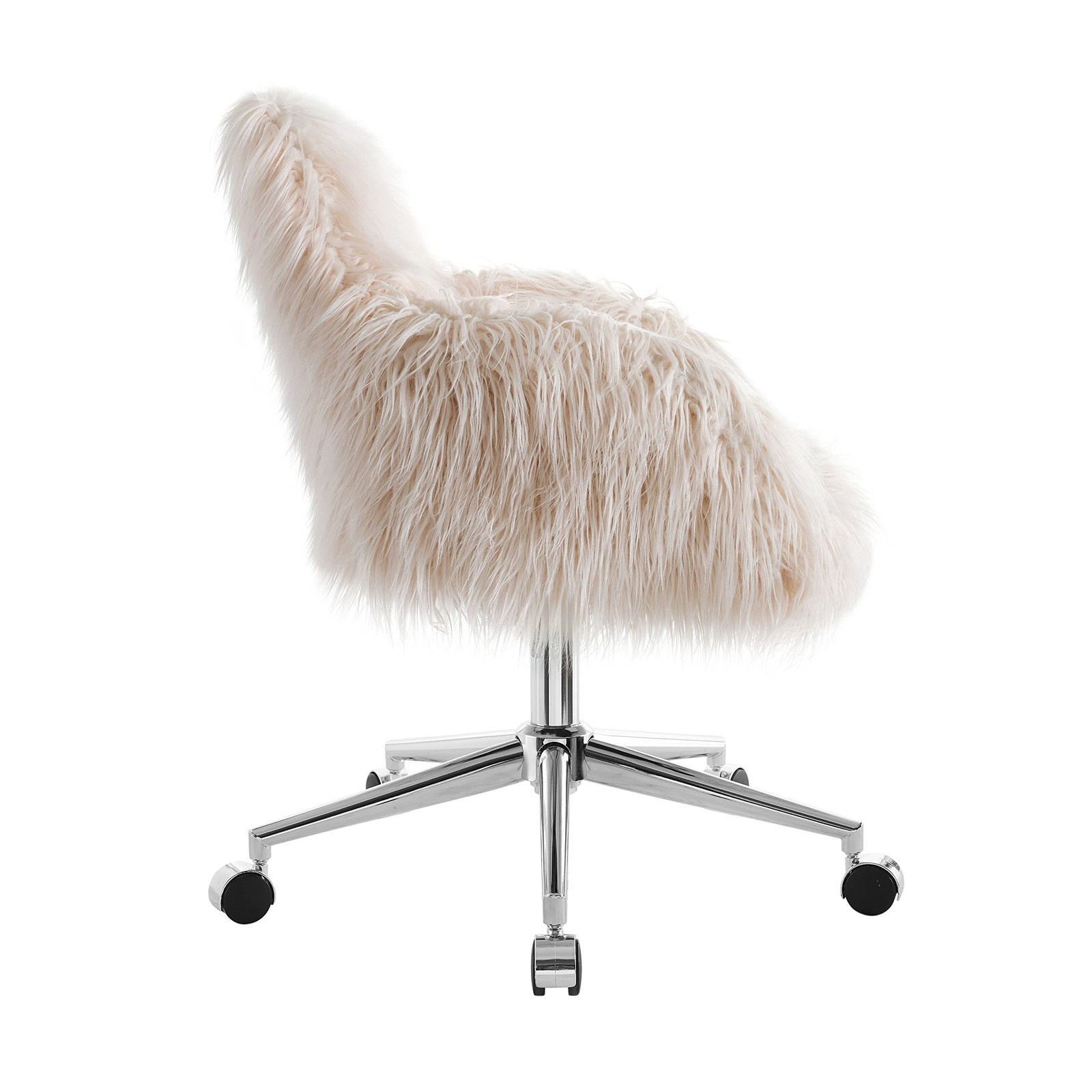 Fiona Chrome Base Office Chair, Metal, 23.5"W x 22"D x 31-35"H