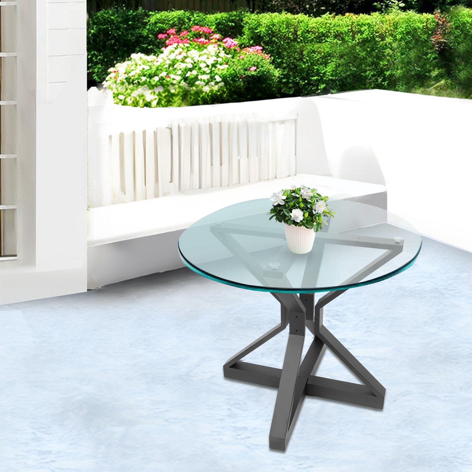 28 Inch Heavy Duty Pedestal Metal Table Base Dining Furniture Legs Black X-Frame