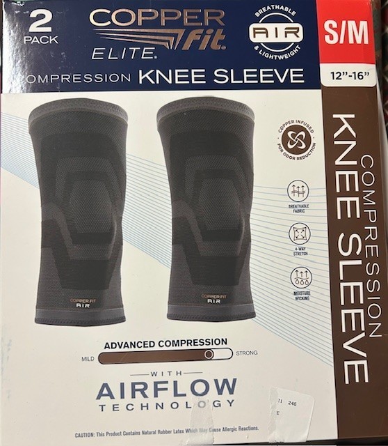 Copper Fit Elite Compression Knee Sleeve 2 Pk S / M 12-16"  Airflow NEW Open BOX