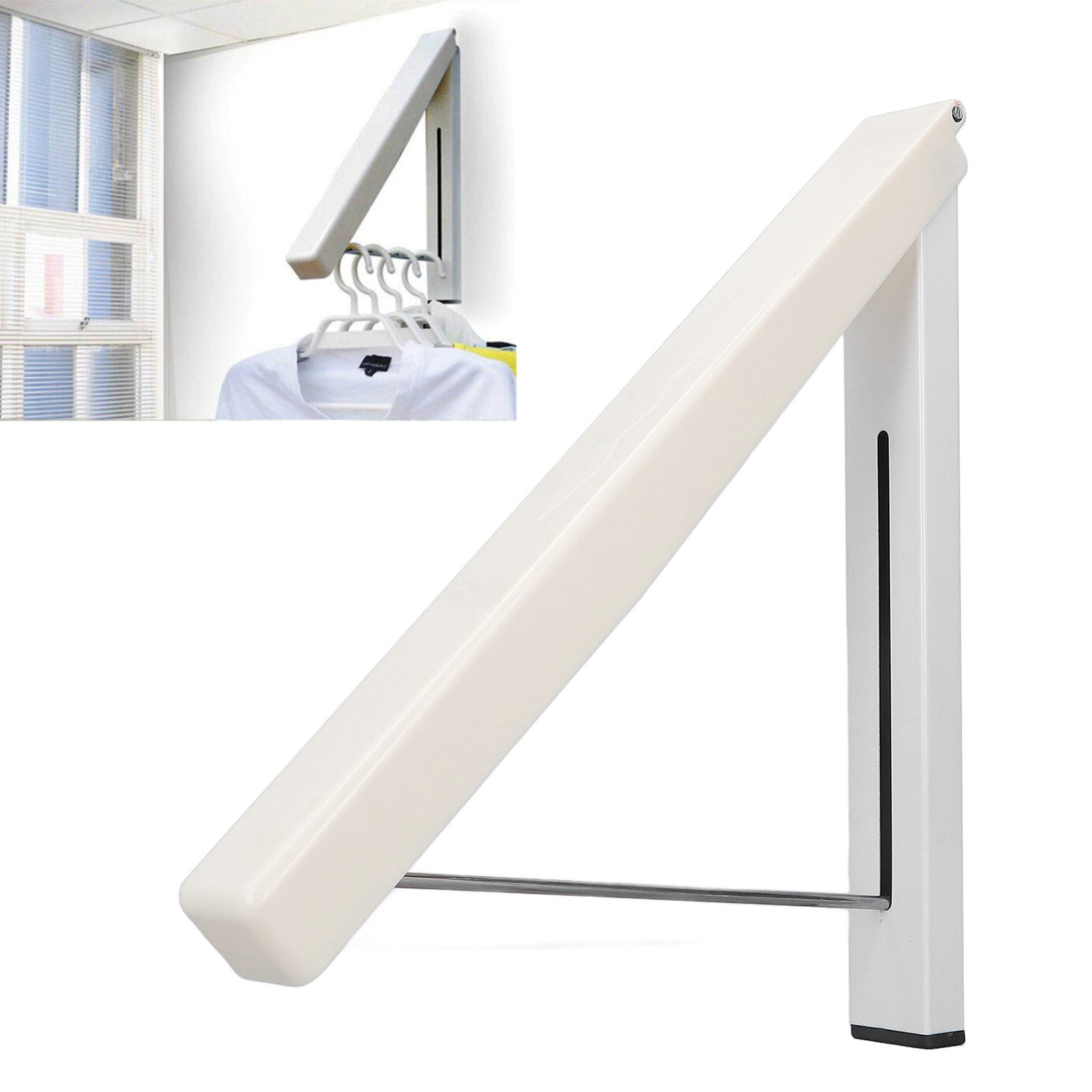 Wall Mounted Folding Retractable Clothes Hanger Multifunctional Drying Rack For