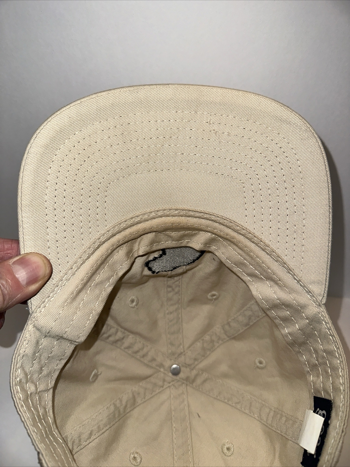 Sleeping Bear Dunes Black Bear Embroidered Light Tan Hat Cap Footprints on Back