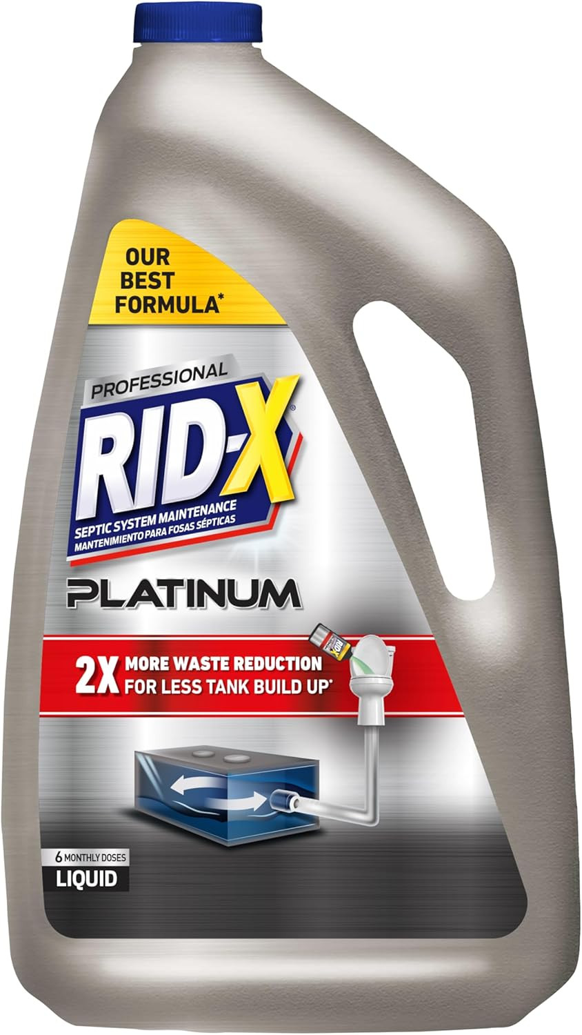 RID-X Septic Tank Treatment Platinum Liquid 6 Month Supply – Our Best Formula wi