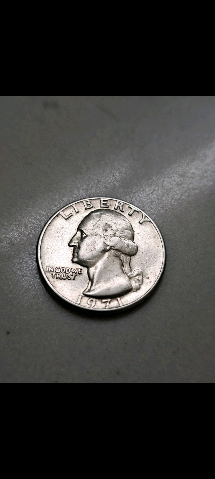 1971 D Washington Quarter - Liberty On Rim- Filled In Mint Marks - VF