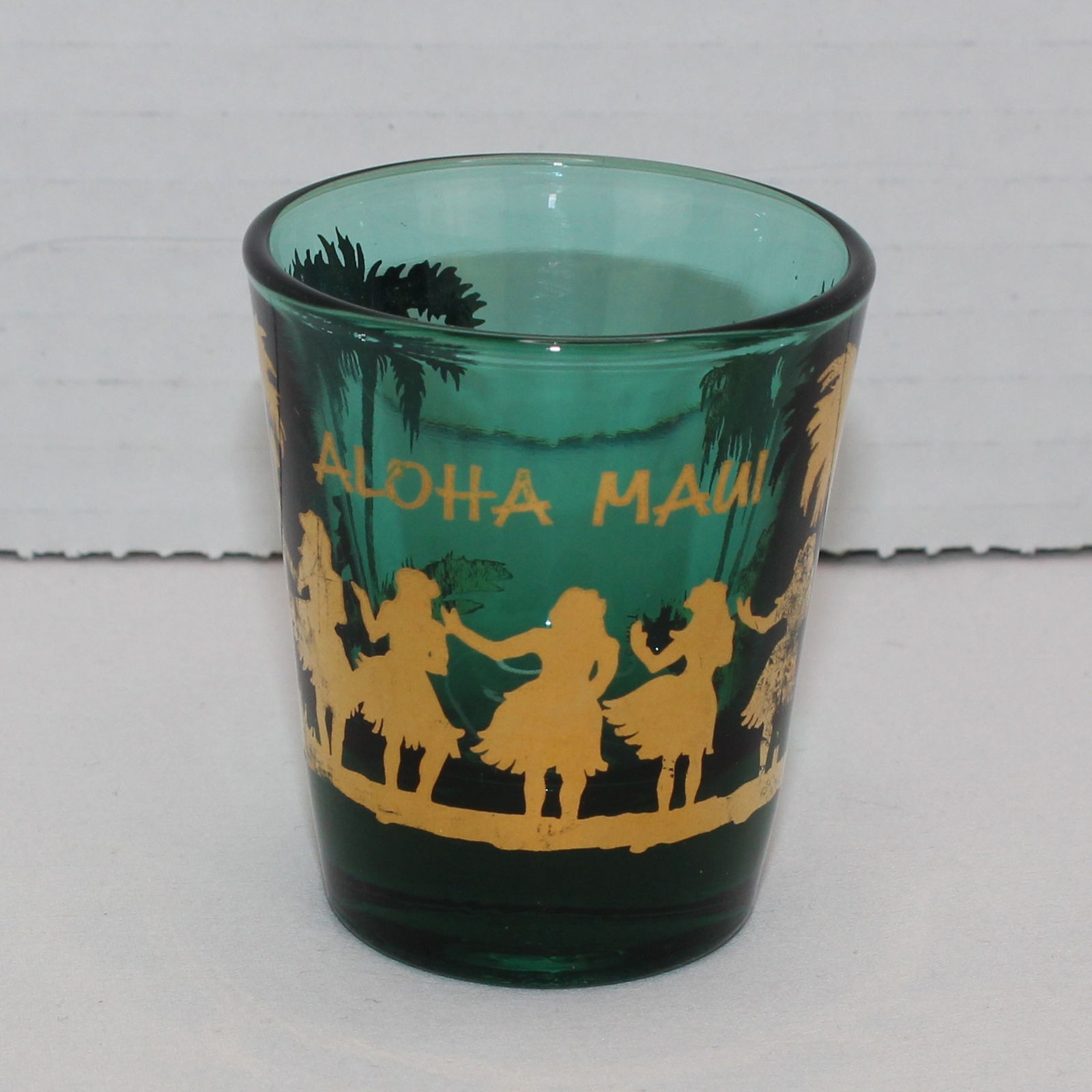 Aloha Maui Green Shot Glass 2.25 In Tall