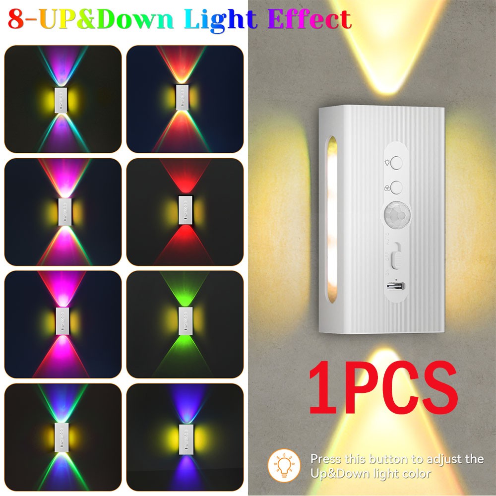 RGB LED Night Light Smart Sensor Rechargeable Gradient Motion Sensor Magnetic