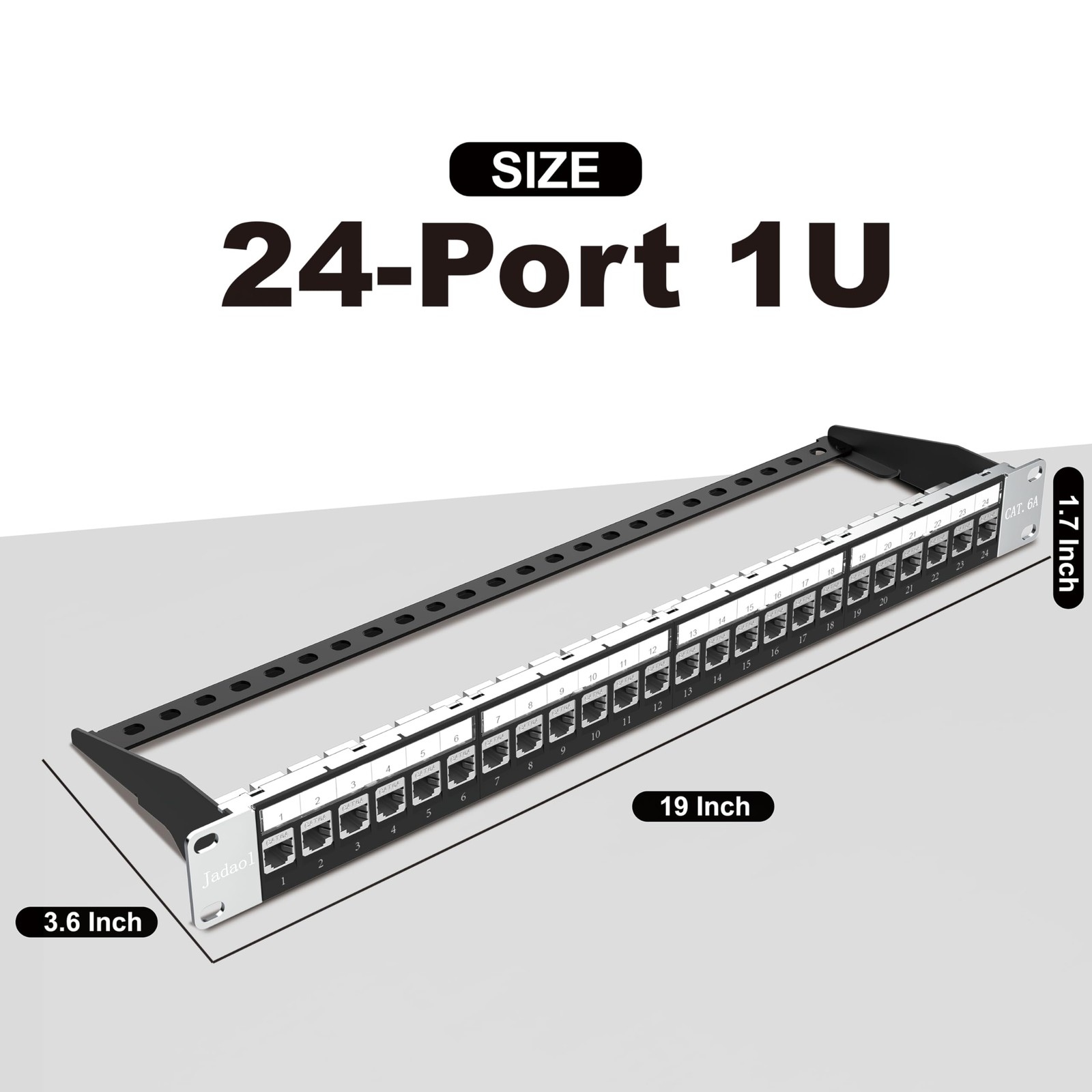 Jadaol [UL Listed] 24 Port Patch Panel Rackmount or Wall Mount 19-Inch 1U