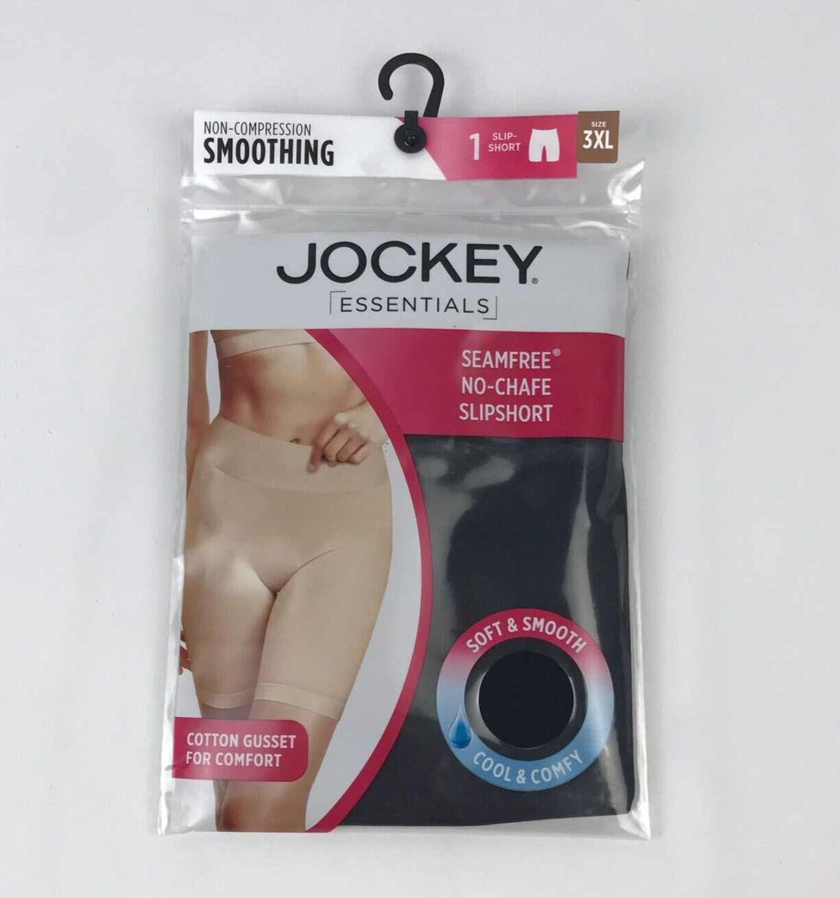 Jockey Essentials Seamfree No-Chafe Slipshort Black 3XL