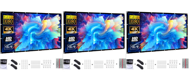 PROJECTOR SCREEN 120 INCH OUTDOOR PORTABLE MOVIE SCREEN DOUBLE SIDED LOT OF 3