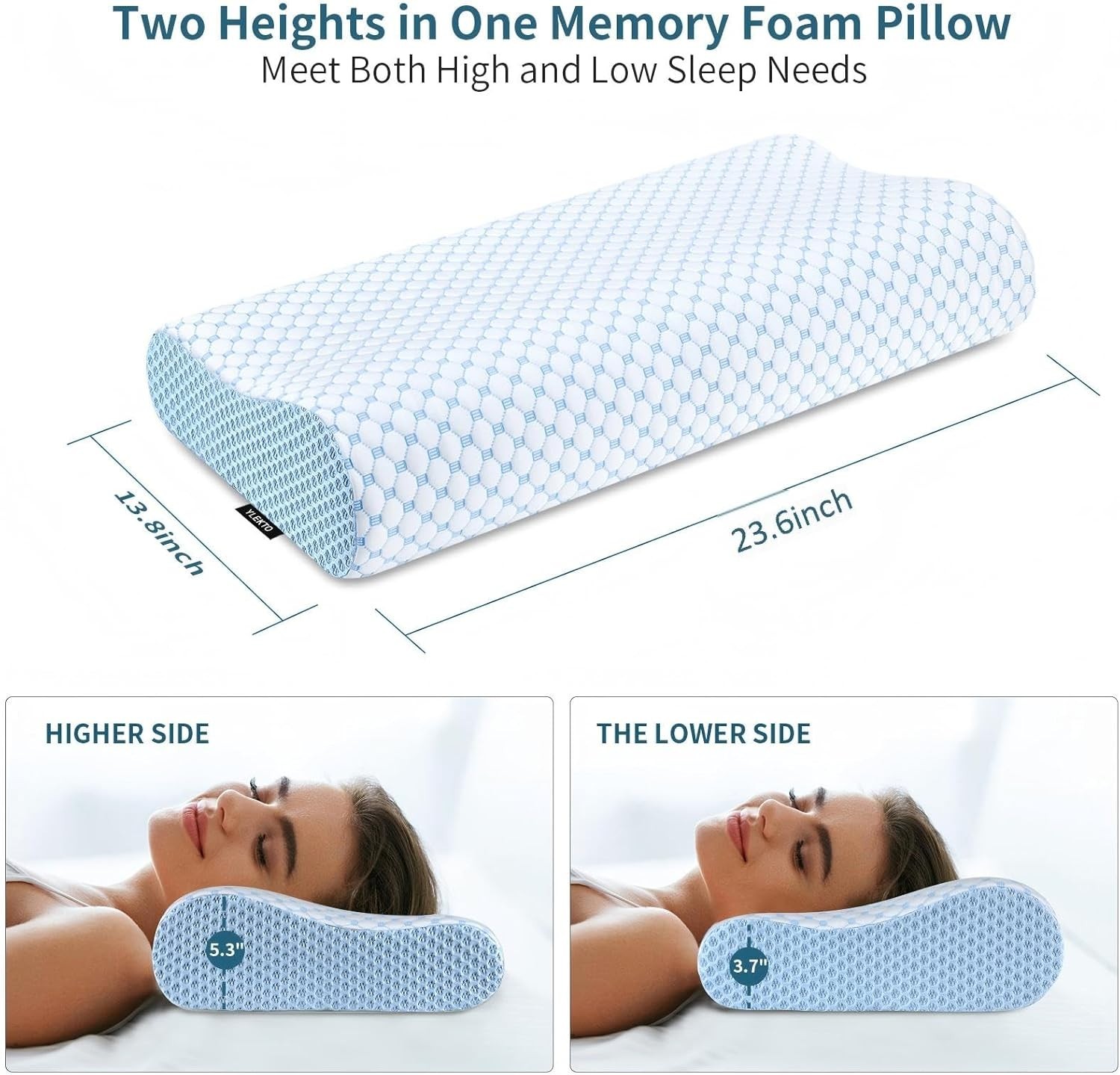 Breathable Adjustable Neck Pillow - Memory Foam Support for All Sleep Styles