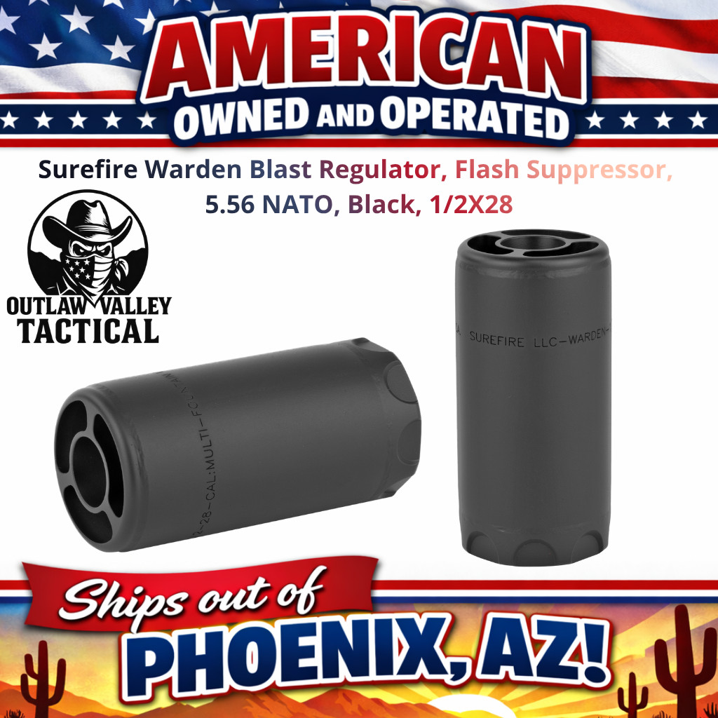 Surefire Warden Blast Regulator, Flash Supp, 5.56 NATO, Black, 1/2X28