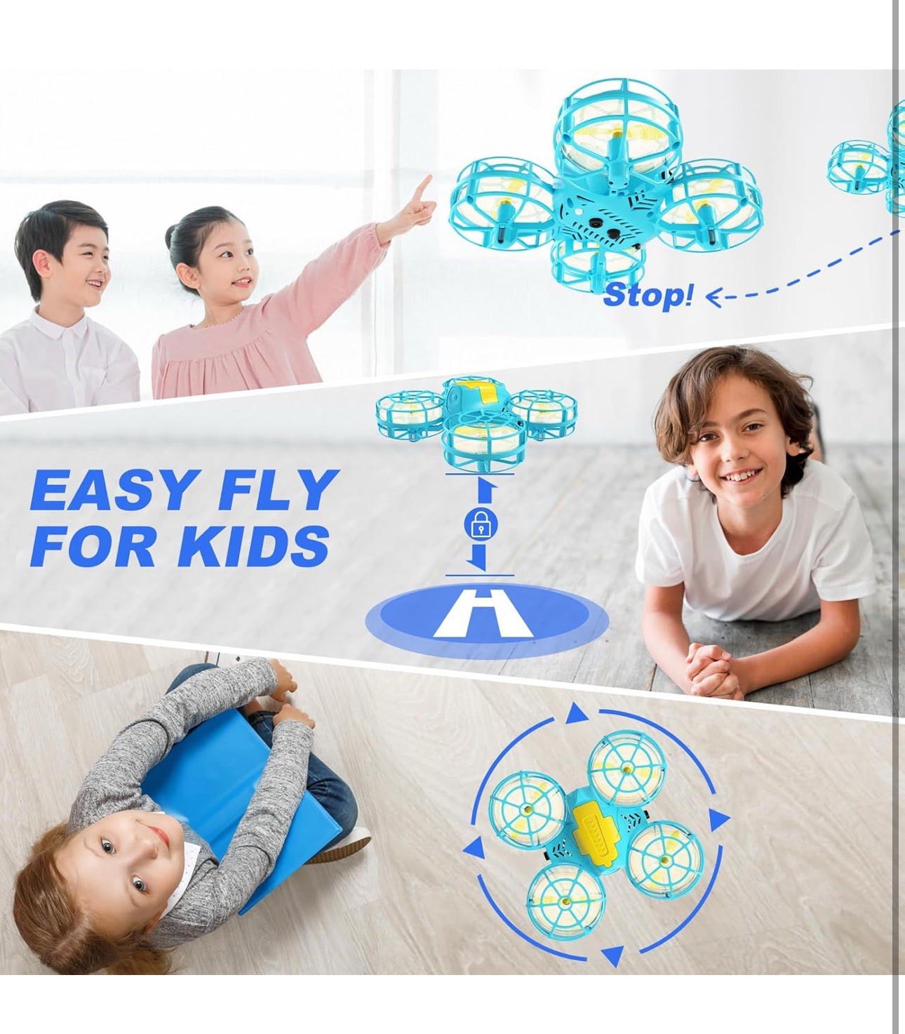 Gesture-Control Drone – Quadcopter Toy with 3 Batteries