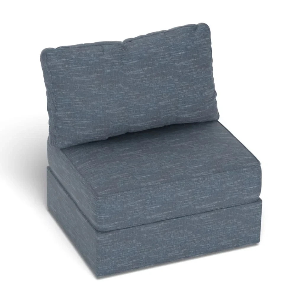 New Lovesac Vintage Blue Rained Chenille Seat Cover And Side Covers HT5695