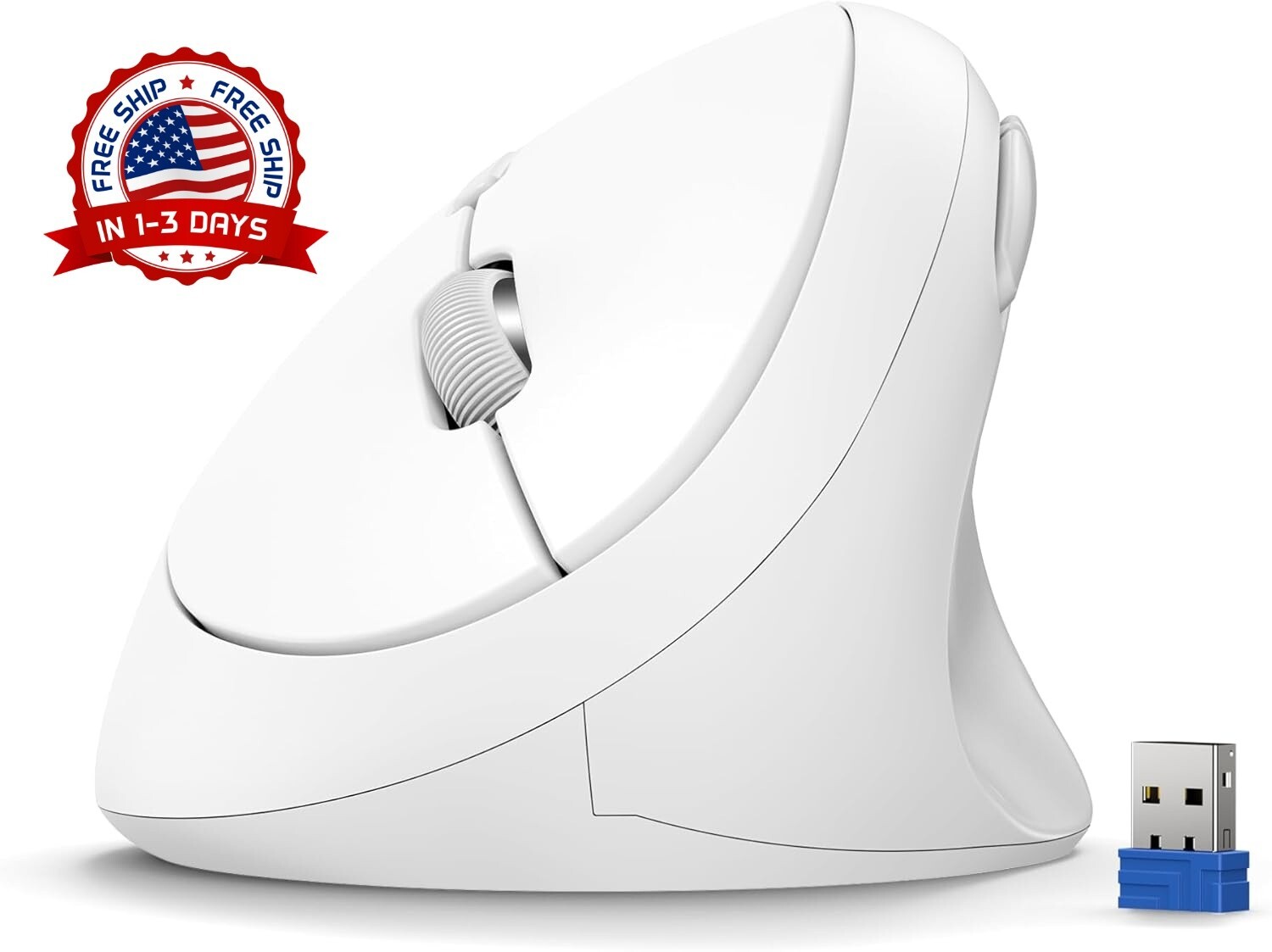 Ratón inalámbrico vertical ergonómico de 2.4GHz para ordenador portátil NUEVO US