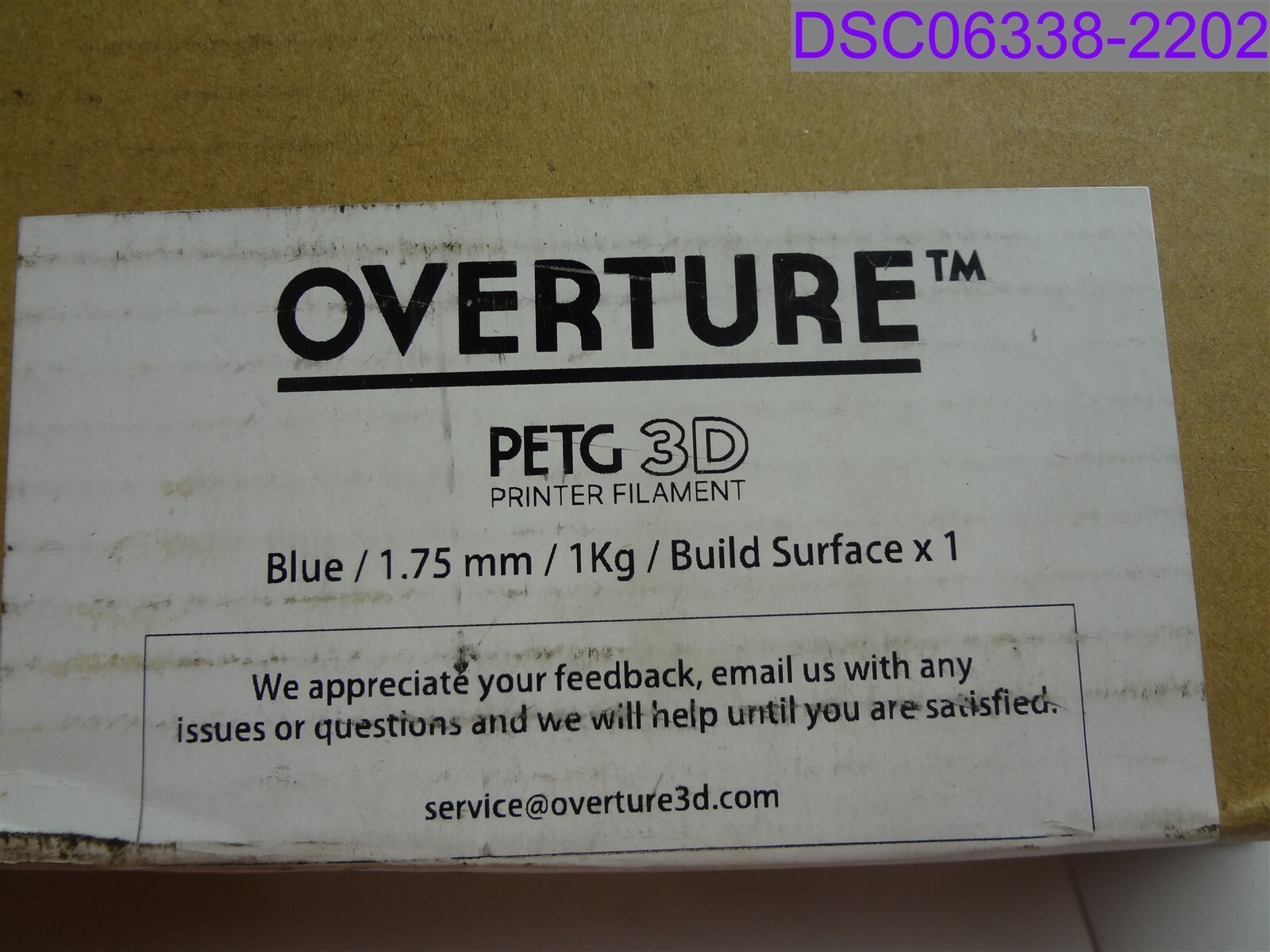 Overture Printer Filament Blue 1.75mm