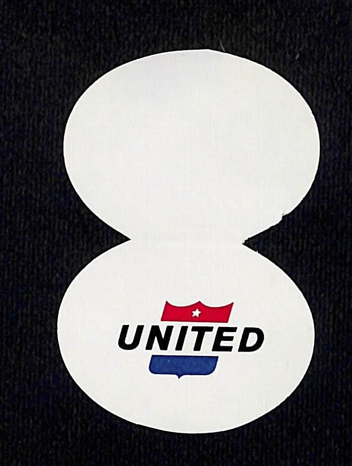 United Airlines Small Fold-Over Binding Tab? 1 5/8" x 2 1/2" VGC
