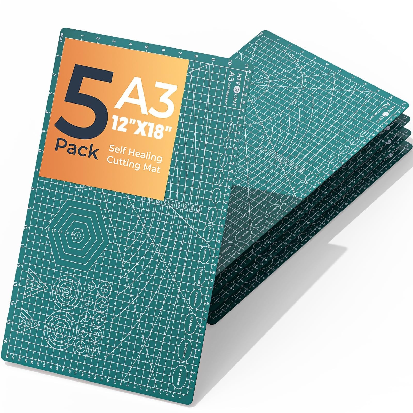 HTVRONT 5 Packs Self Healing Cutting Mat- 12" x 18” Double-Sided Cutting M