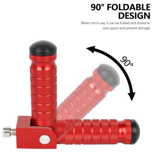Motorcycle M8 Universal Foot Pegs CNC Foldable & Anti-Skid 90 Degree Black