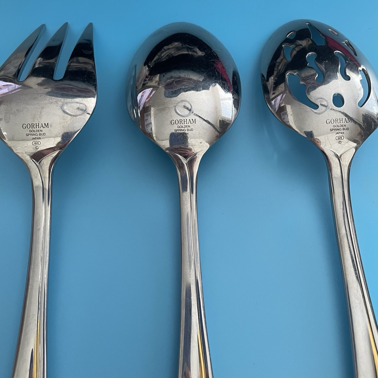GOLDEN SPRING BUD by Gorham Stainless 3 Piece Hostess Set
