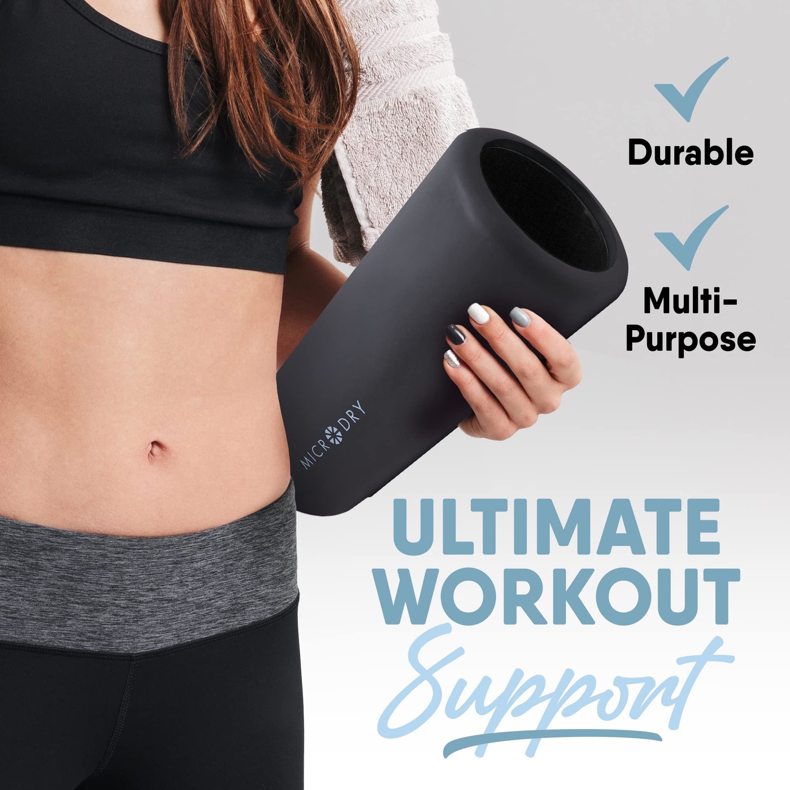 MICRODRY Foam Back Roller 13x5.3 Dark Grey