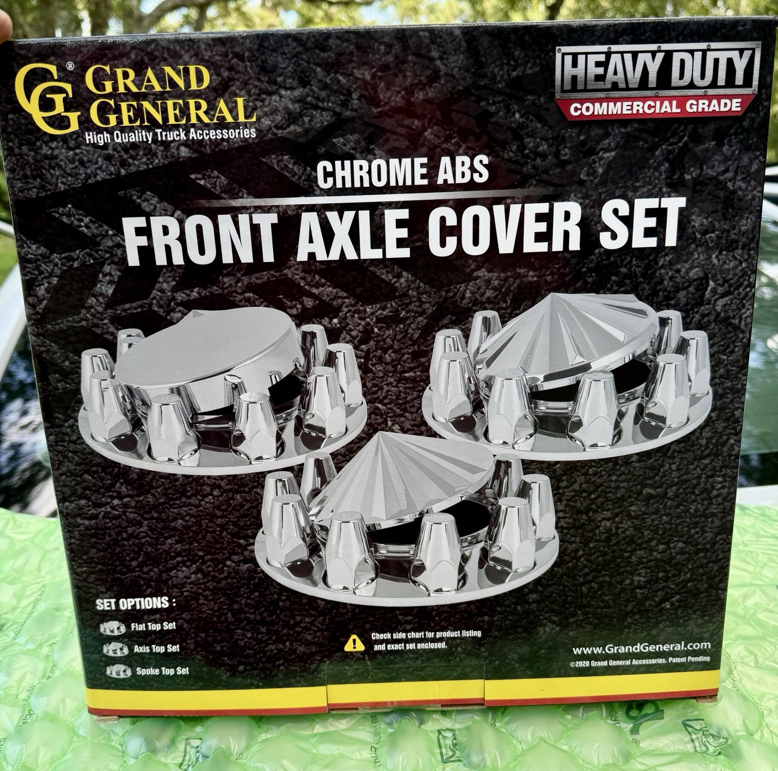 Grand General 40200 Chrome ABS Front Axle Cover Kit.