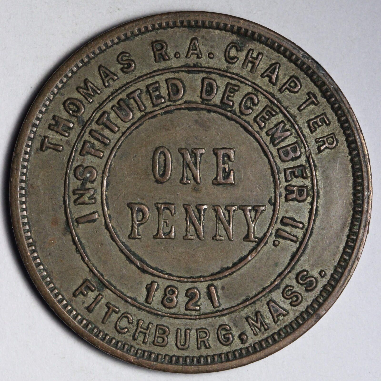 1821 Thomas RA Chapter Masonic Token E301 SICT