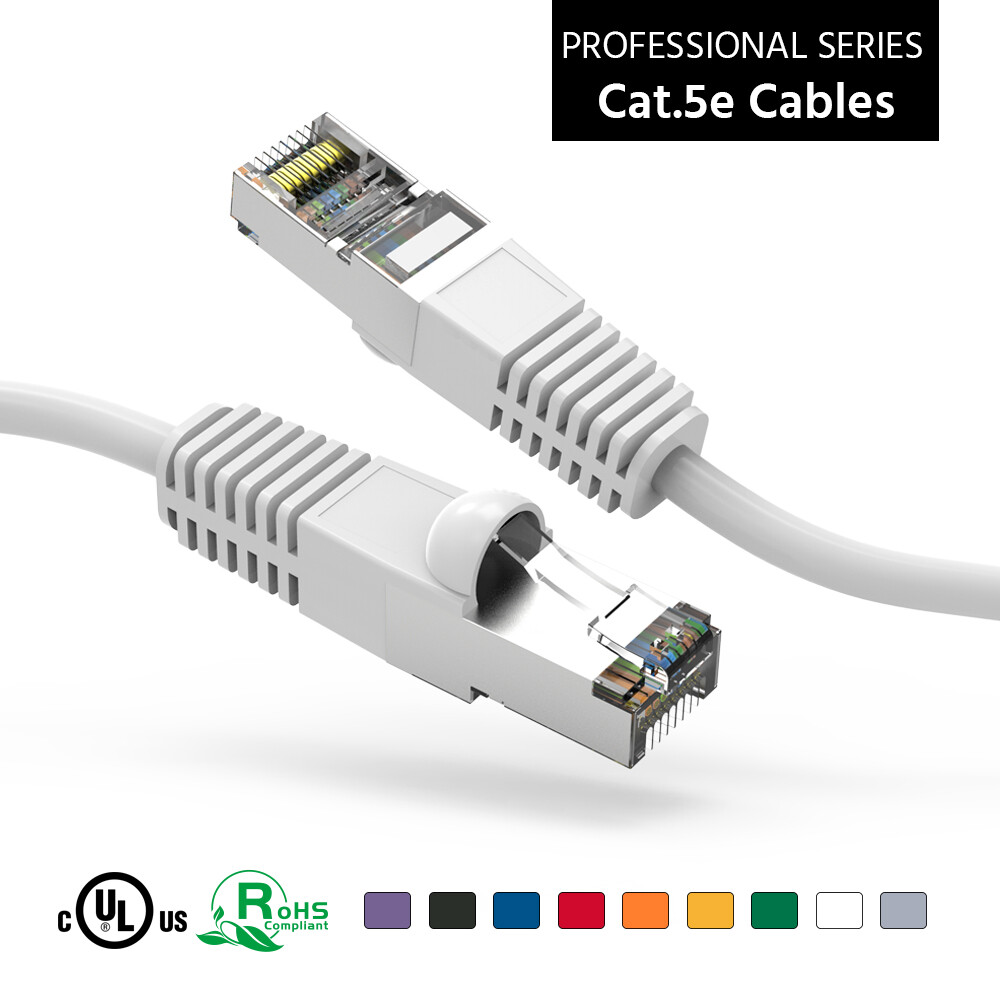 50'FT FTP Shielded CAT5'e Network LAN Patch Cable Copper Ethernet CMX Outdoor V2