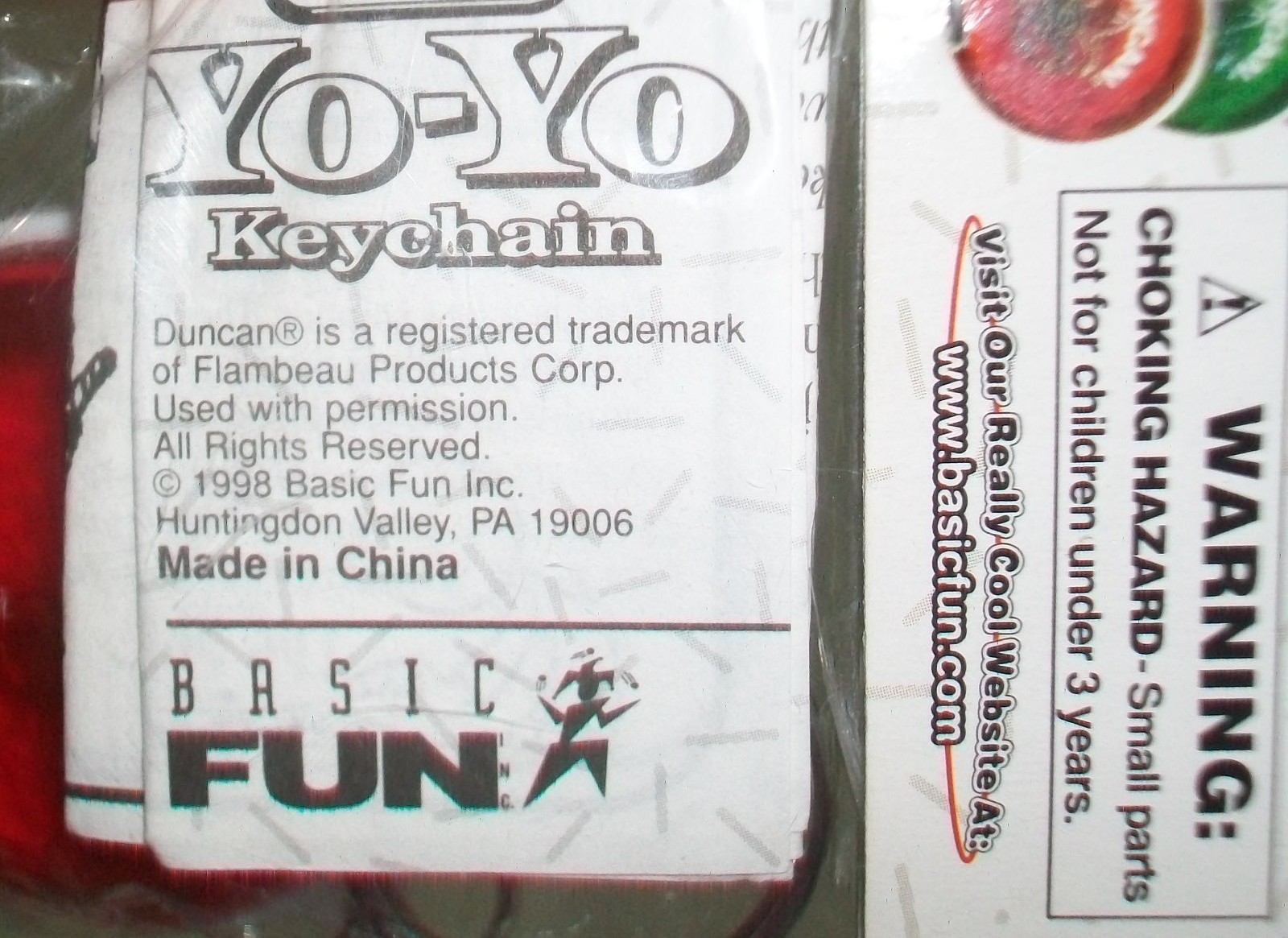 New Vintage 1998 Duncan Translucent Red Imperial Yo-Yo Keychain #550-0 Sealed