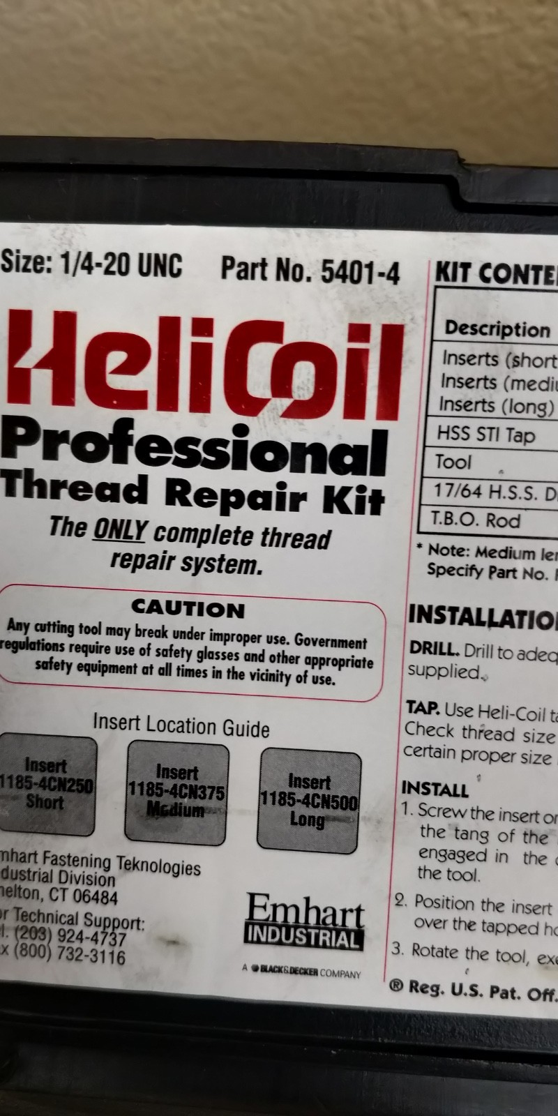 Helicoil Set 5401-04 Complete