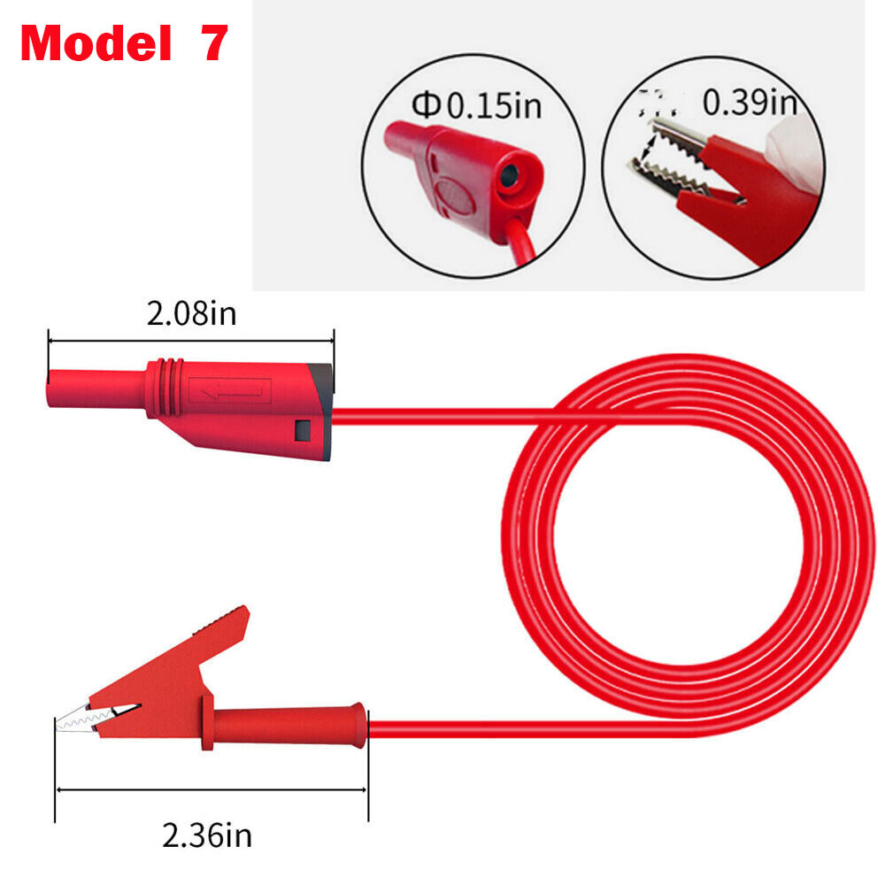 3.3FT 4mm Stackable Banana Plug Test Lead Kit & Alligator Clip & Back Probe NEW