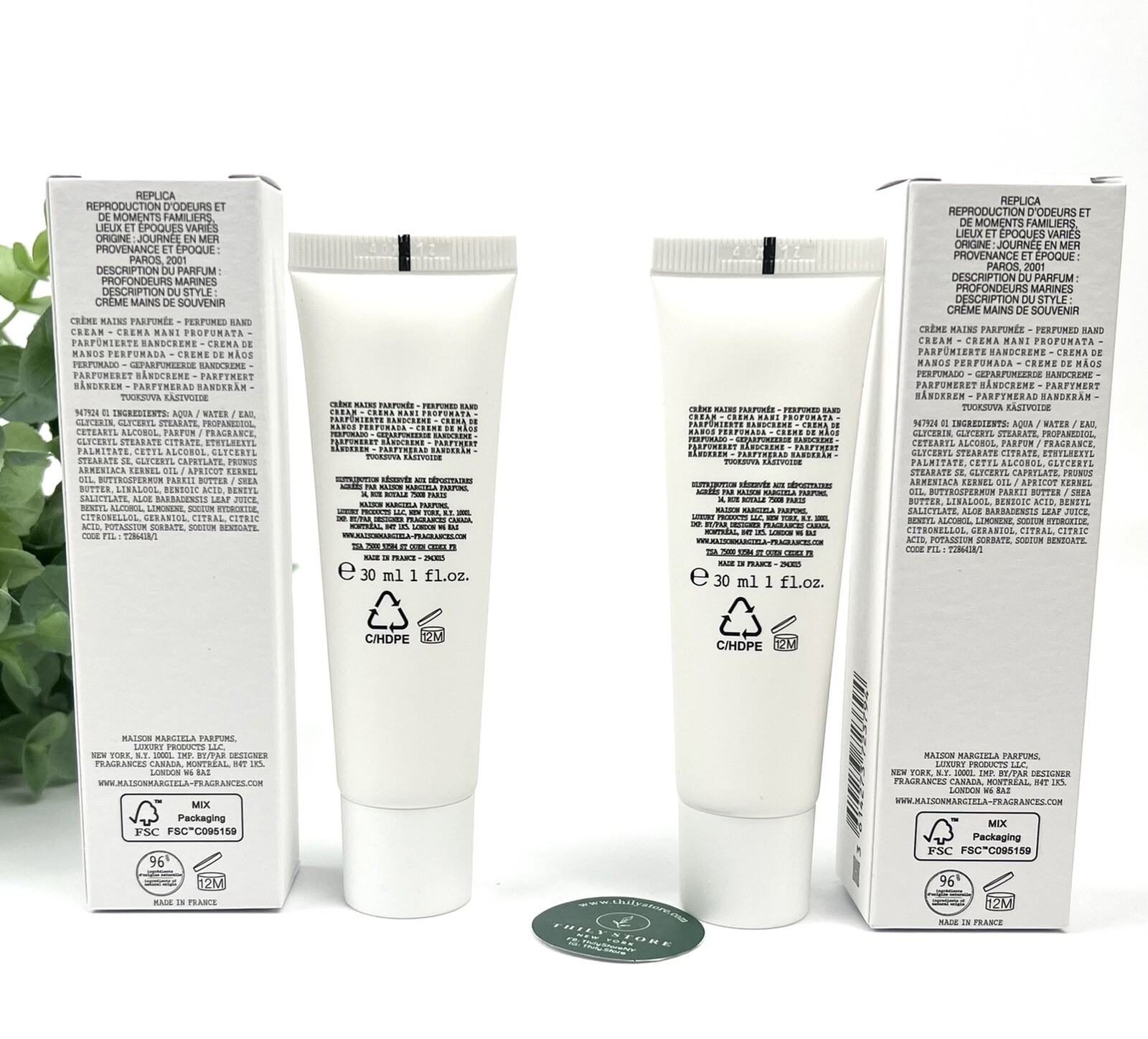 Maison Margiela Replica SAILING DAY Hand Cream 30mL/1oz x 2 (Set of 2)