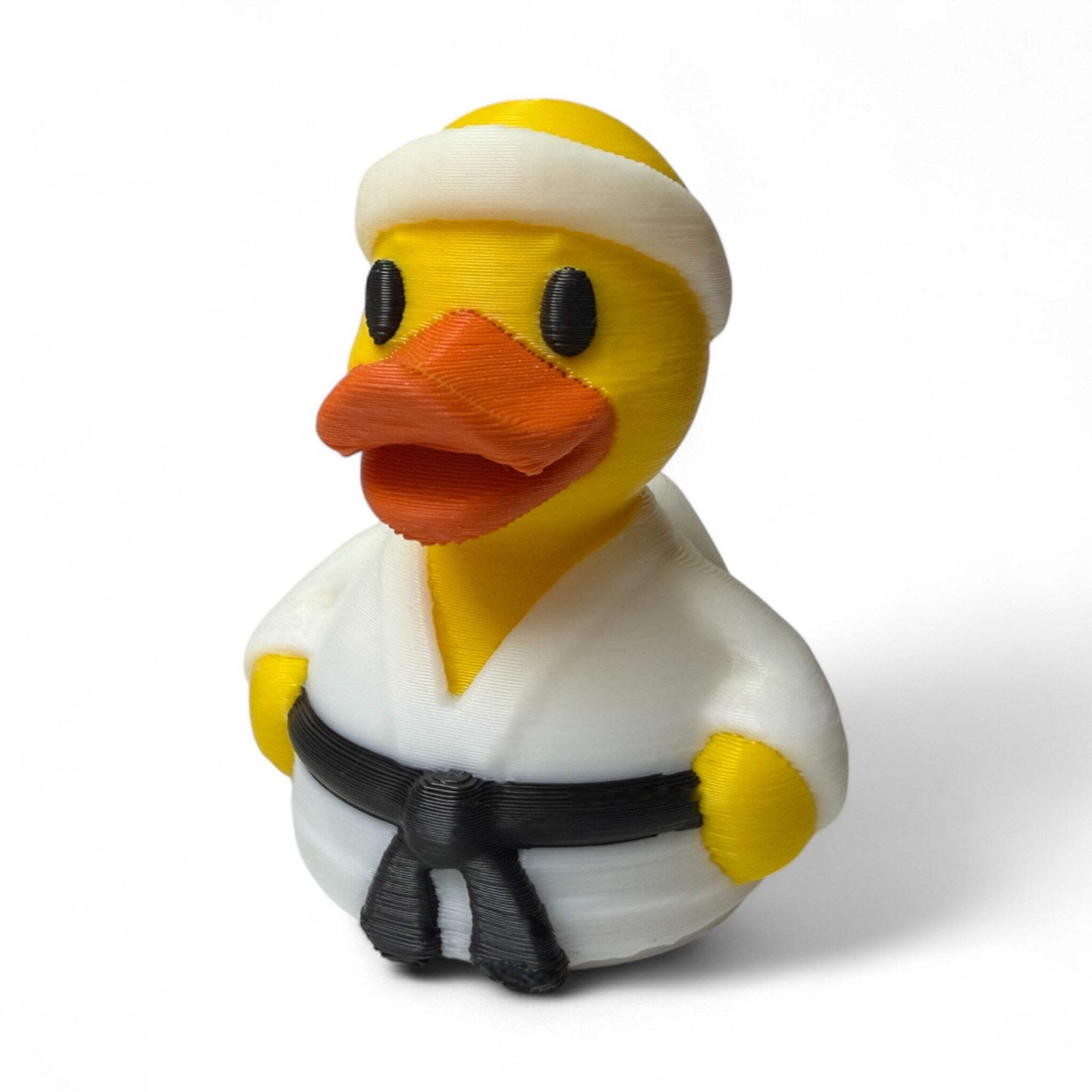 Karate Duck – 3D-Printed Martial Arts Duck with Gi & Black Belt Pose
