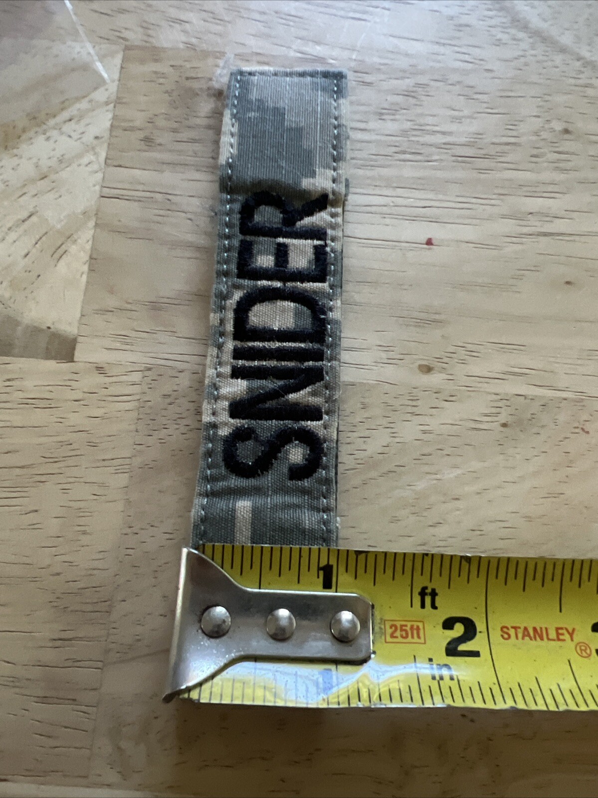MILITARY US ARMY PATCH FOR DIGITAL HOOK LOOP BACK NAME TAPE WITH SNIDER