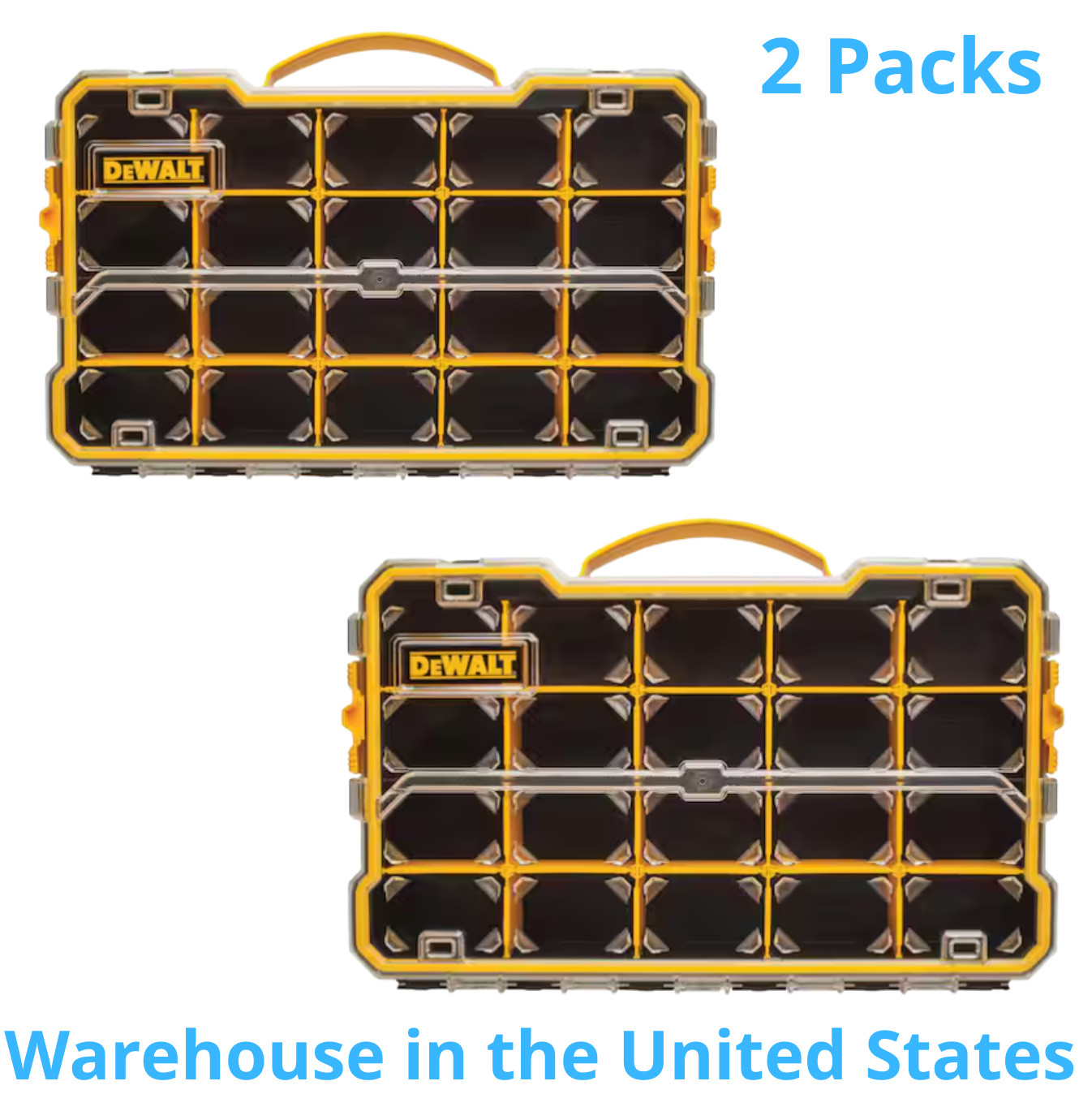 New !DEWALT 20-Compartment Pro Small Parts Organizer (2 Pack) - DWST14830X2