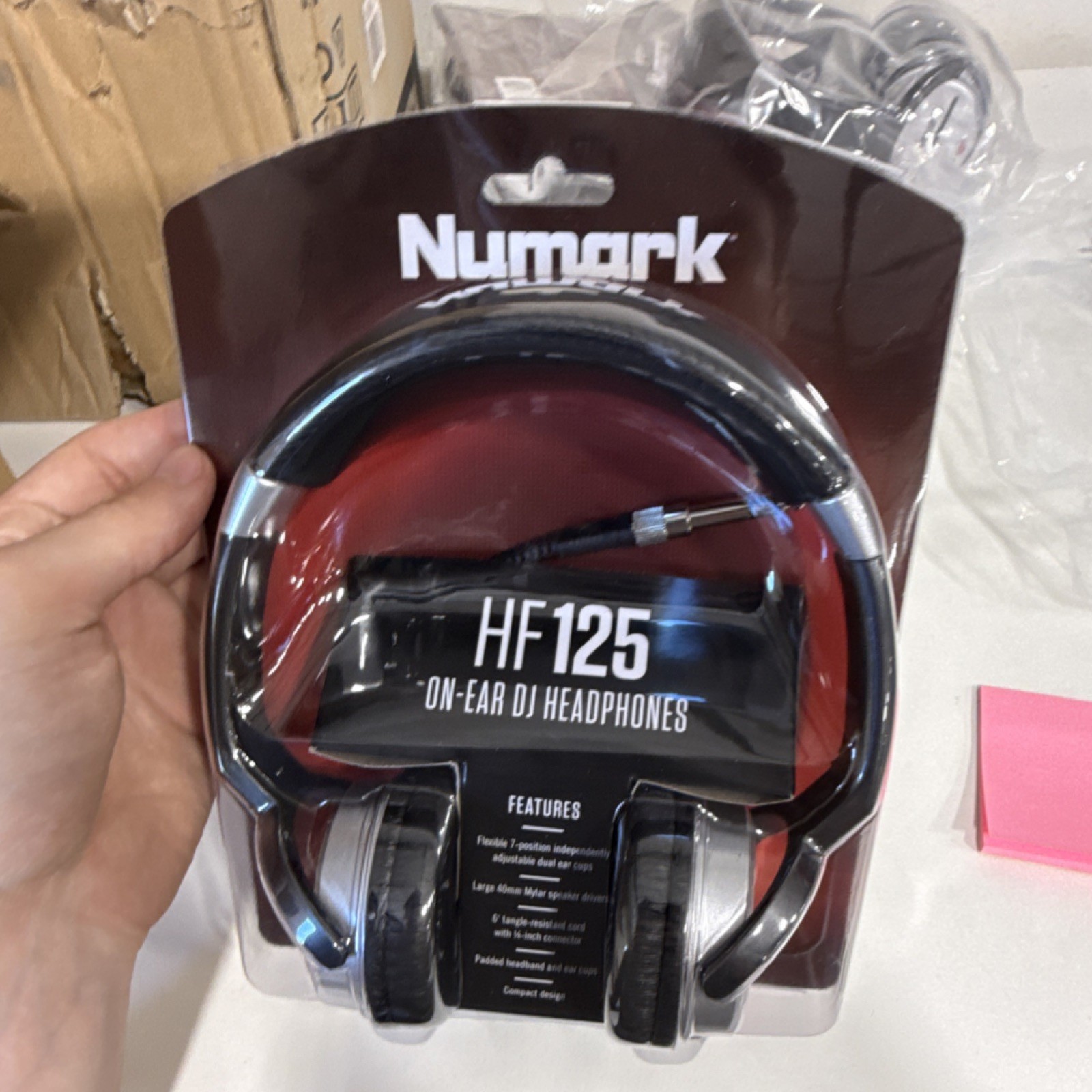 Numark HF125 On-Ear DJ Headphones Black Wired 40mm Rotating Ear Cups DJ