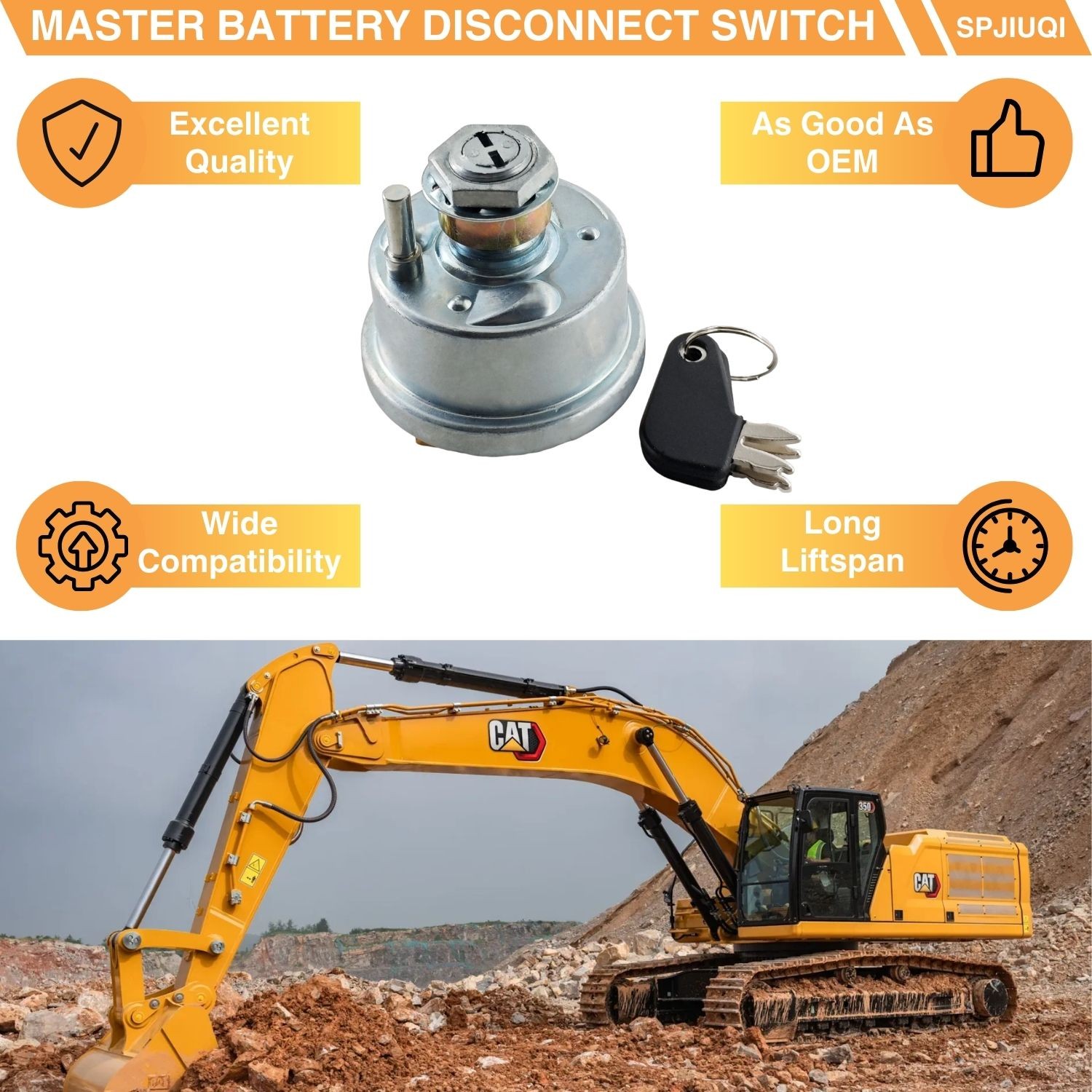 Master Battery Disconnect Switch for Caterpillar CAT Engines 3412 3456 3512 3516