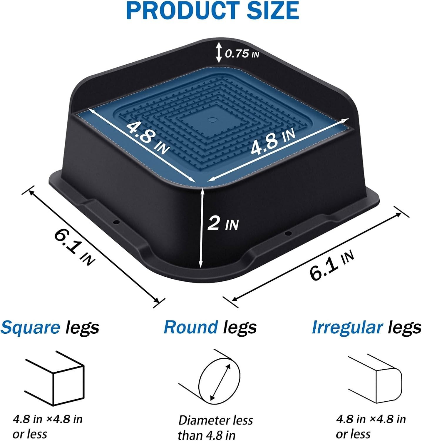 Sturdy 2 Inch Bed & Couch Risers - 4 Pack, Maximum Stability & Floor Protection
